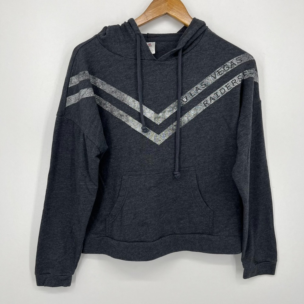 Las Vegas Raiders Football Hoodie Women's L Gray NFL Team Apparel